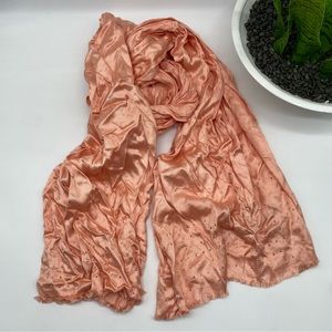 INC International Concepts Peach rhinestone fringe scarf One Size NEW